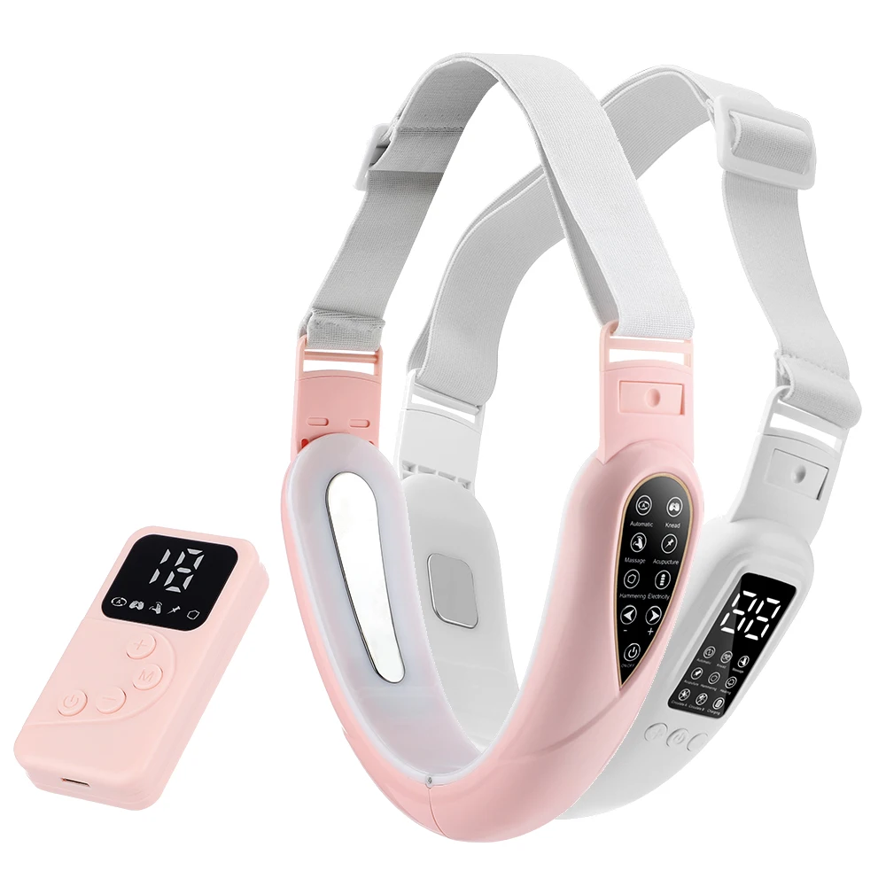 Dispositivo de elevación de adelgazamiento facial V-Line, masajeador facial eléctrico, 8/5 modos, 15 intensidades, cinturón de elevación de doble barbilla, instrumento de belleza