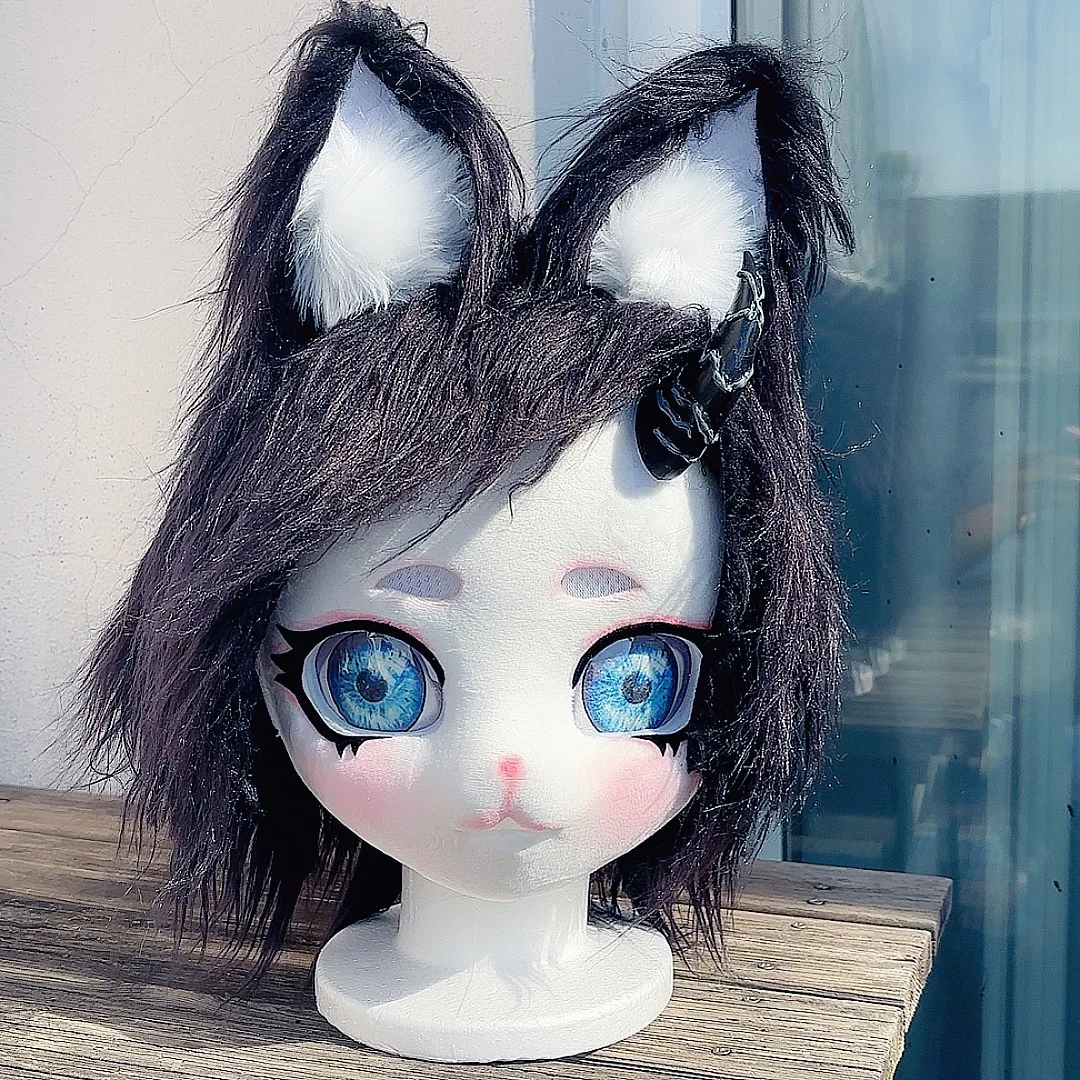 Premade Fursuits Head Cat Dog Kigurumi Headpiece Evil Boy Cosplay Costume  Furries Partial Fursuit Full Head Mask Halloween