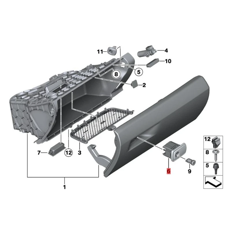 Car Opener Glove Box Switch Latch Handle Component 51169290976 For BMW 1 2 3 4 Series F20 F21 F22 F30 F31 F32 F33 F36 F82 F83 M4