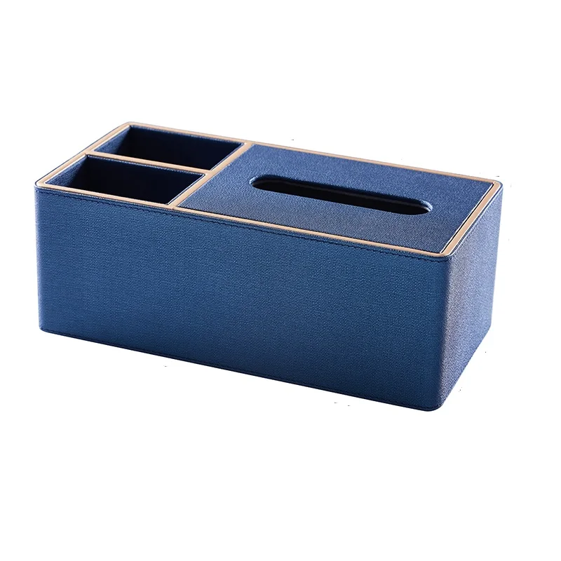 Home Remote Control Leather Tissue Storage Box