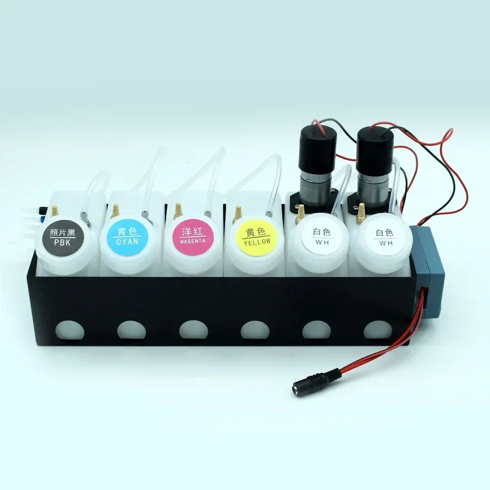 Ciss Ink Tank Et8550 8550 Ciss DTF Dual White Ink Tank System 2 Shakers for Epson Convert Kit Modify L18050 L8050 XP15000 Device