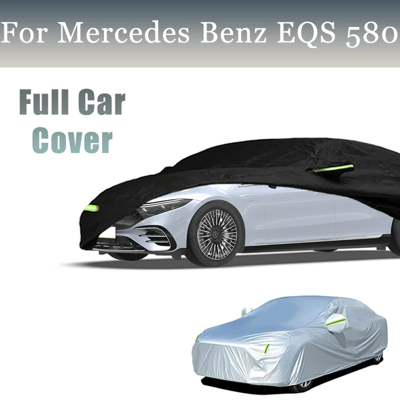 

Для Mercedes Benz EQS 580, автомобильный чехол, водонепроницаемый, всепогодный, уличный автомобильный чехол, снегозащитный, ветрозащитный