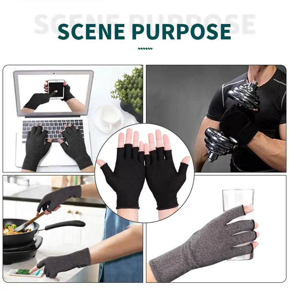 Fingerless Sun Protection Anti-skid Mittens Outdoor Cycling Sports Gloves Show Two Fingers Men Nylon Gloves Touch Screen Gloves
