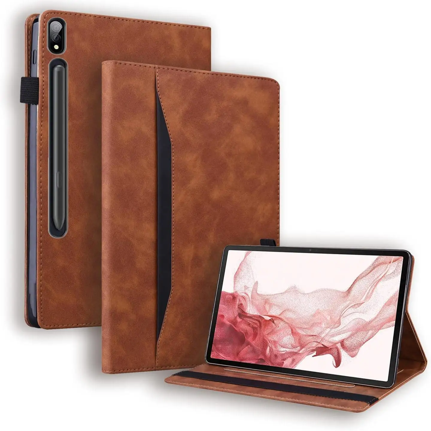 Shockproof Folio Smart Case for Samsung Galaxy Tab S11 Ultra 2025 14.6 Inch with S-Pen Holder Multi-Angle Viewing Stand Cover