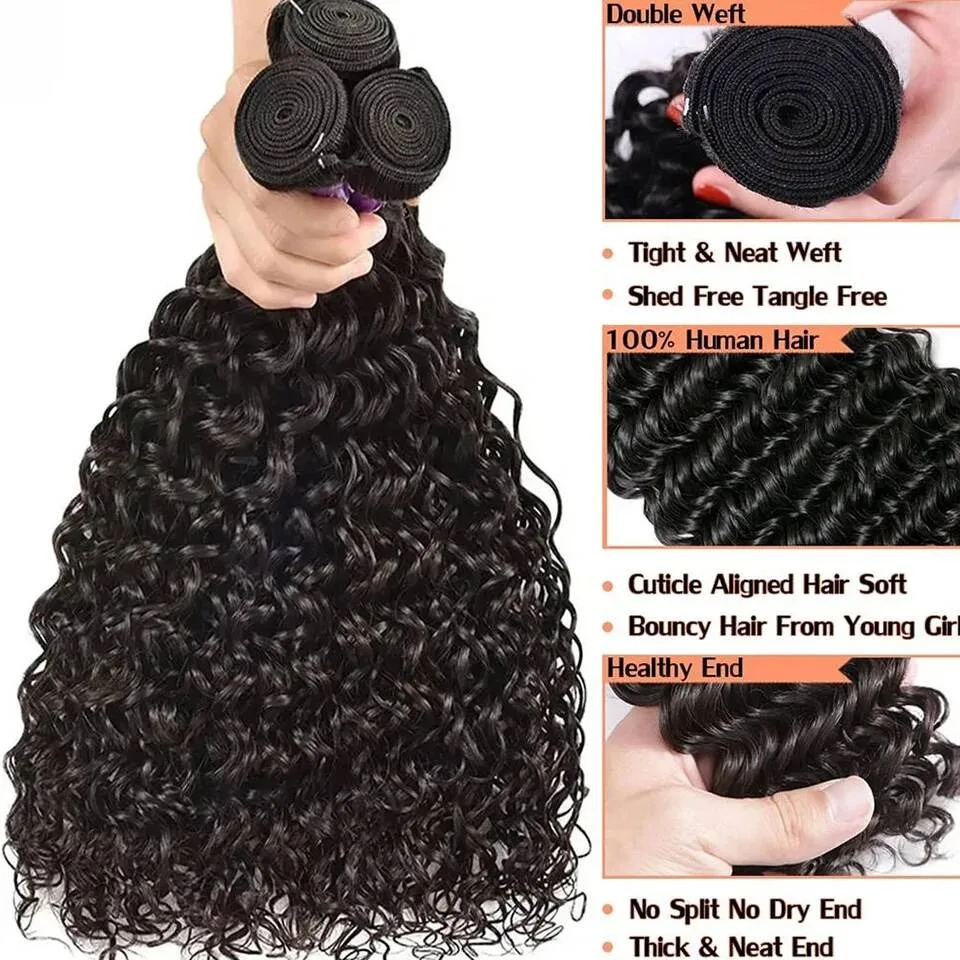 100% Unprocessed Human Hair Bundles 10A Grade Curly Bundle Hair Extensions 3 Bundles For Women Vietnamese Hair 8-30 Inch Bundle