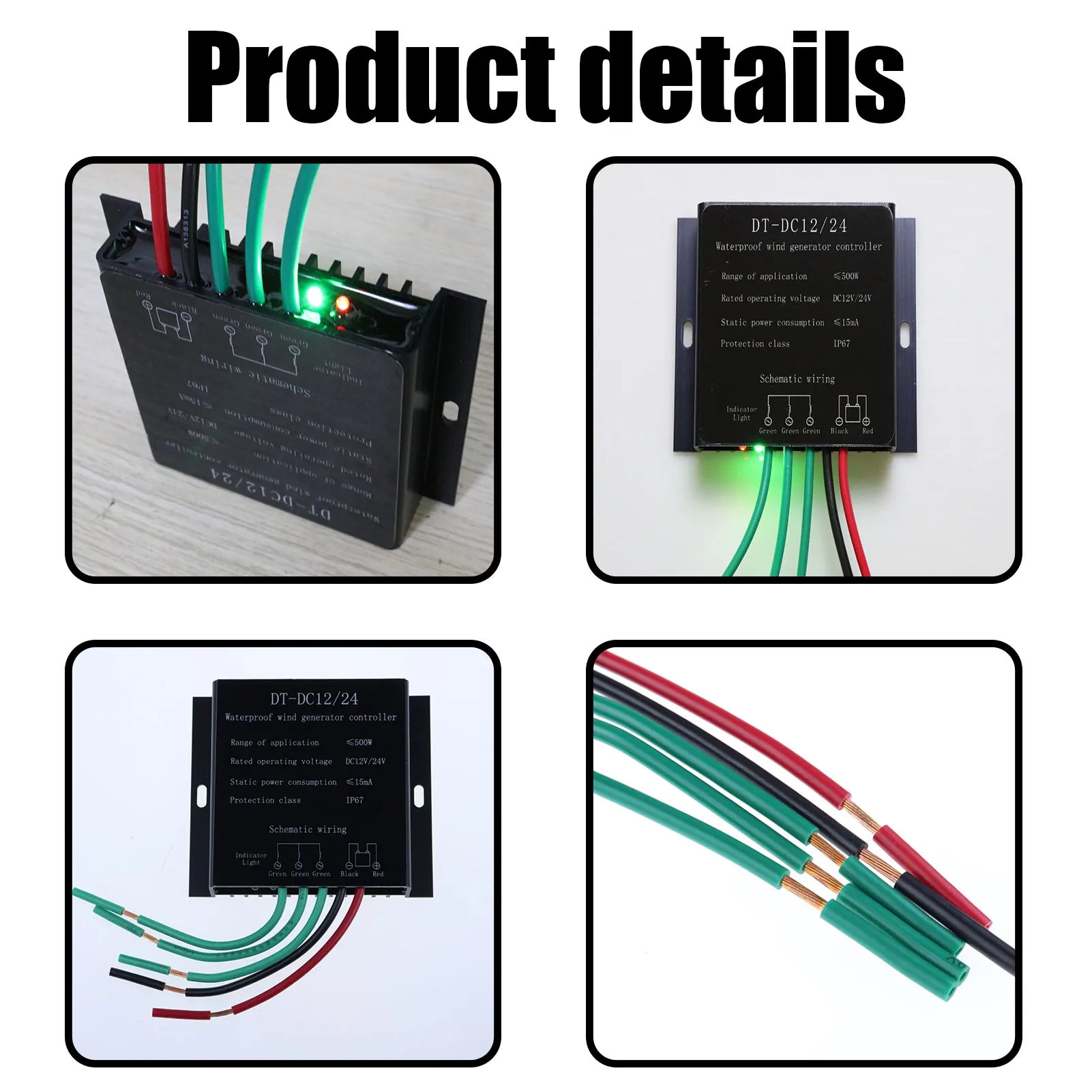 Wind Power Regulator IP67 Waterproof Wind Charge Controller Battery Charge Universal Wind Turbines Generator Charge Controller