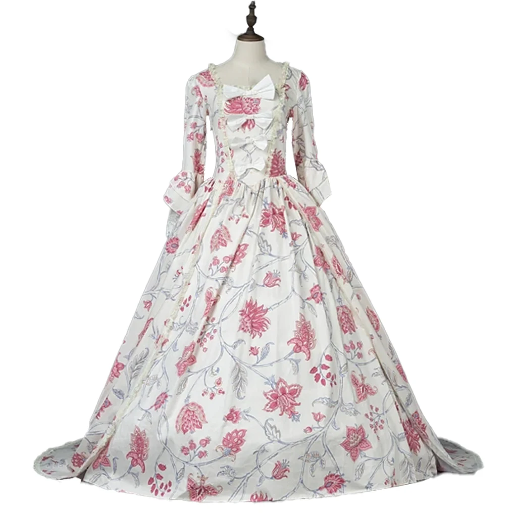 TV Outlander Brianna Cosplay abito floreale rosa medievale vittoriano coloniale guerra civile rococò Ball Gown Costume da festa di carnevale