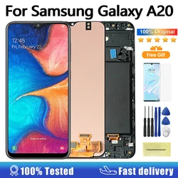 Display Super AMOLED per Samsung Galaxy A20 Display LCD Touch Screen Digitizer Assembly per Samsung A20 LCD SM-A205F Display LCD