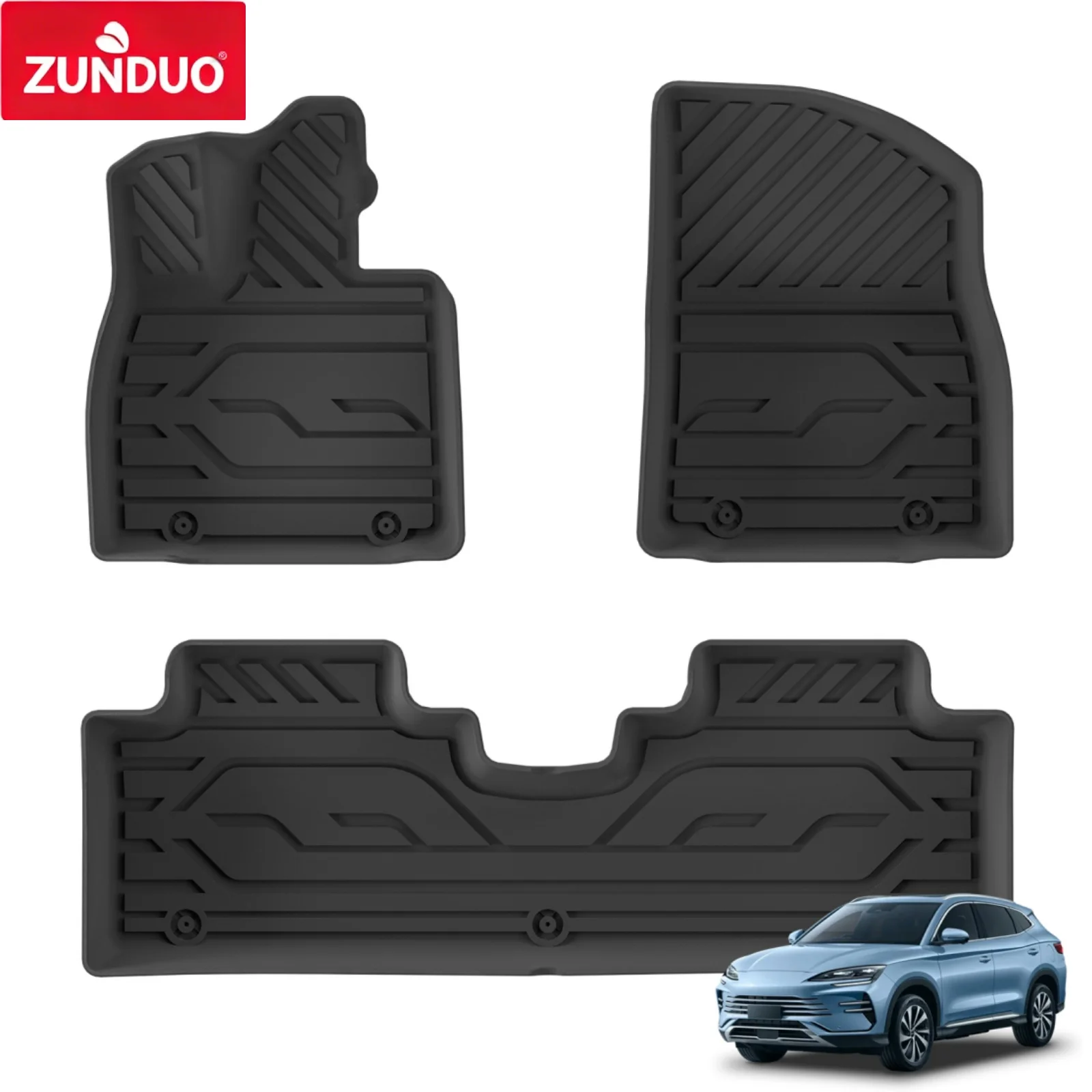ZUNDUO Left Drive for BYD Sealion 6/HaiShi 06 EV/DM-i 2025-2026 (No Subwoofer) Car Floor Mats Trunk Pad TPE Accessories Black