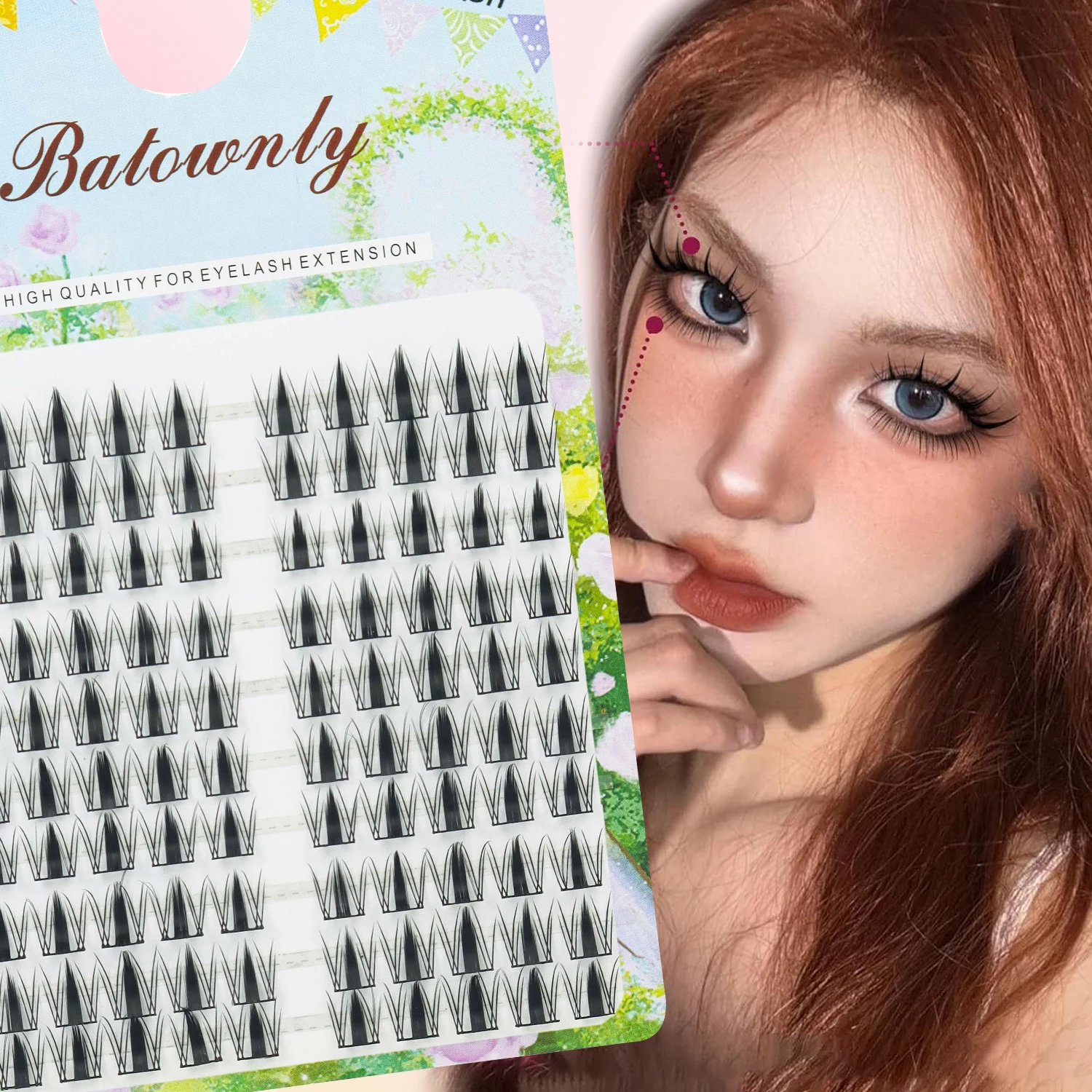 100 Clusters of Manga-Style Eyelashes, Natural Style, Lightweight D Curl, Cluster False Eyelashes, DIY Eyelash Extensions 5-14mm