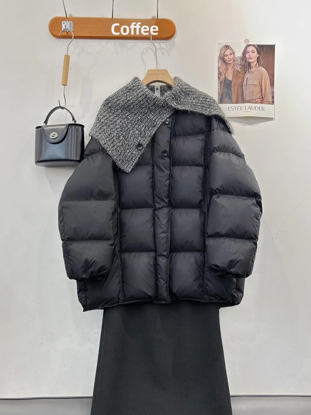 

Black Thickened Casual Loose Women's Cotton Jacket Winter 2025 Fashionable Trendy Commuter Style Korean Version Long Sleeve