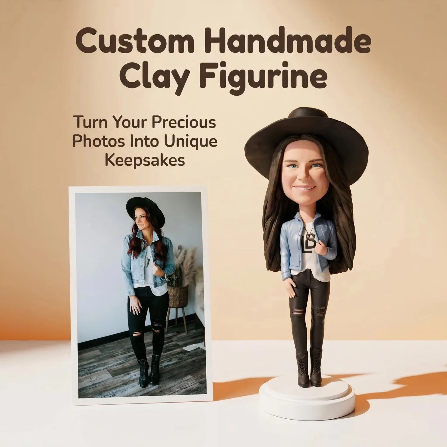Customizable Personalised Clay Bobblehead Figurine Gift for Him Or Her Wedding Anniversary Keepsake Unique Home Decor