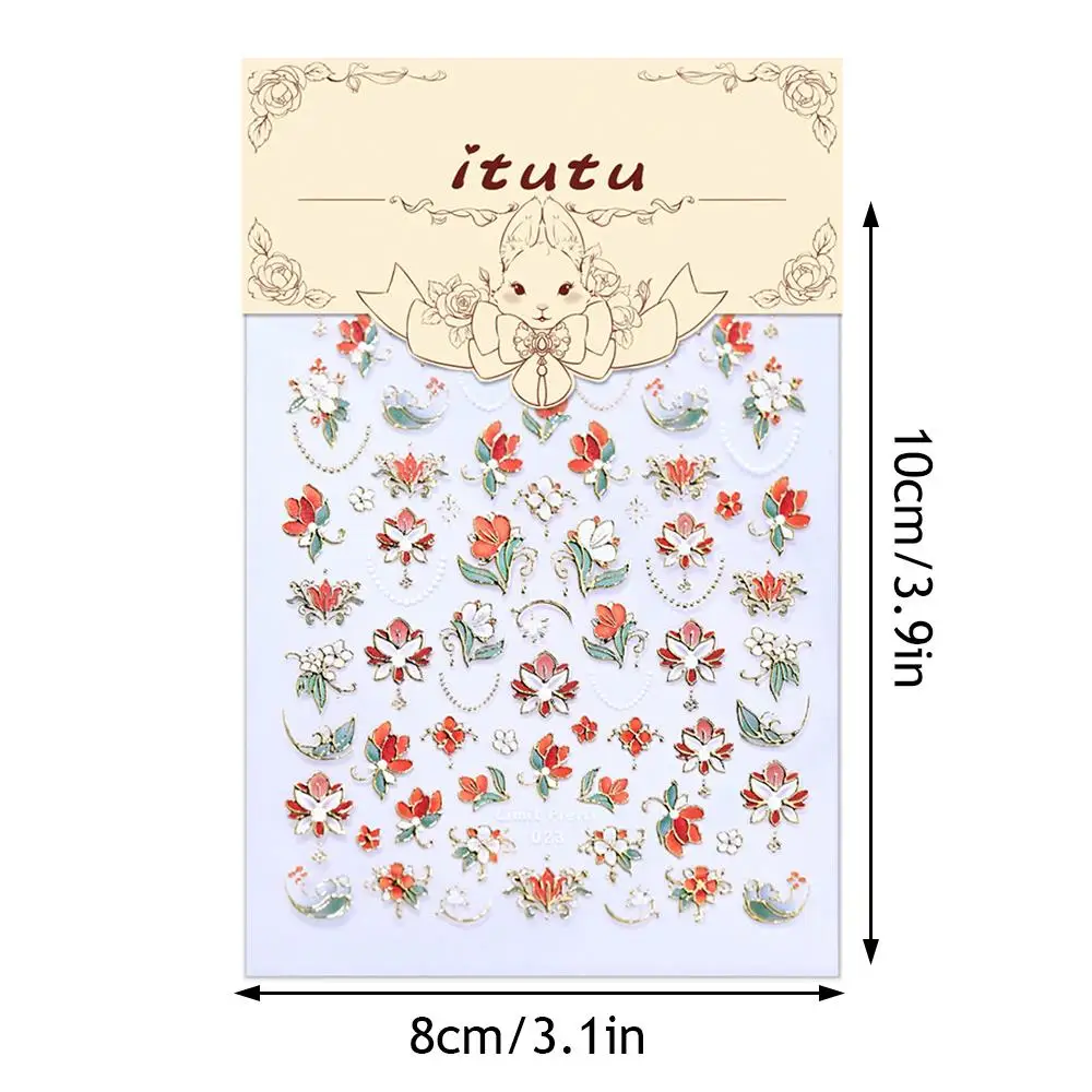 Autocollants pour ongles en forme de fleur, en Relief 5D, auto-adhésifs, à pression, Chic, pour pièces d'ongles, décalcomanies de manucure