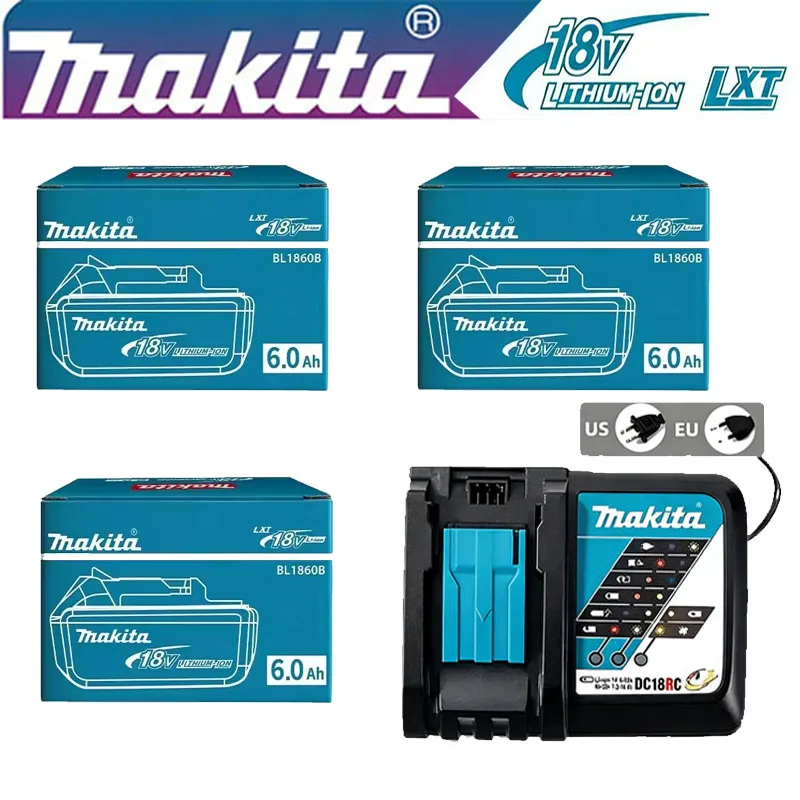 

Оригинальный аккумулятор Makita 18В, перезаряжаемый, для электроинструментов, сменный литий-ионный аккумулятор 5Ач/6Ач, BL1850B BL1860B
