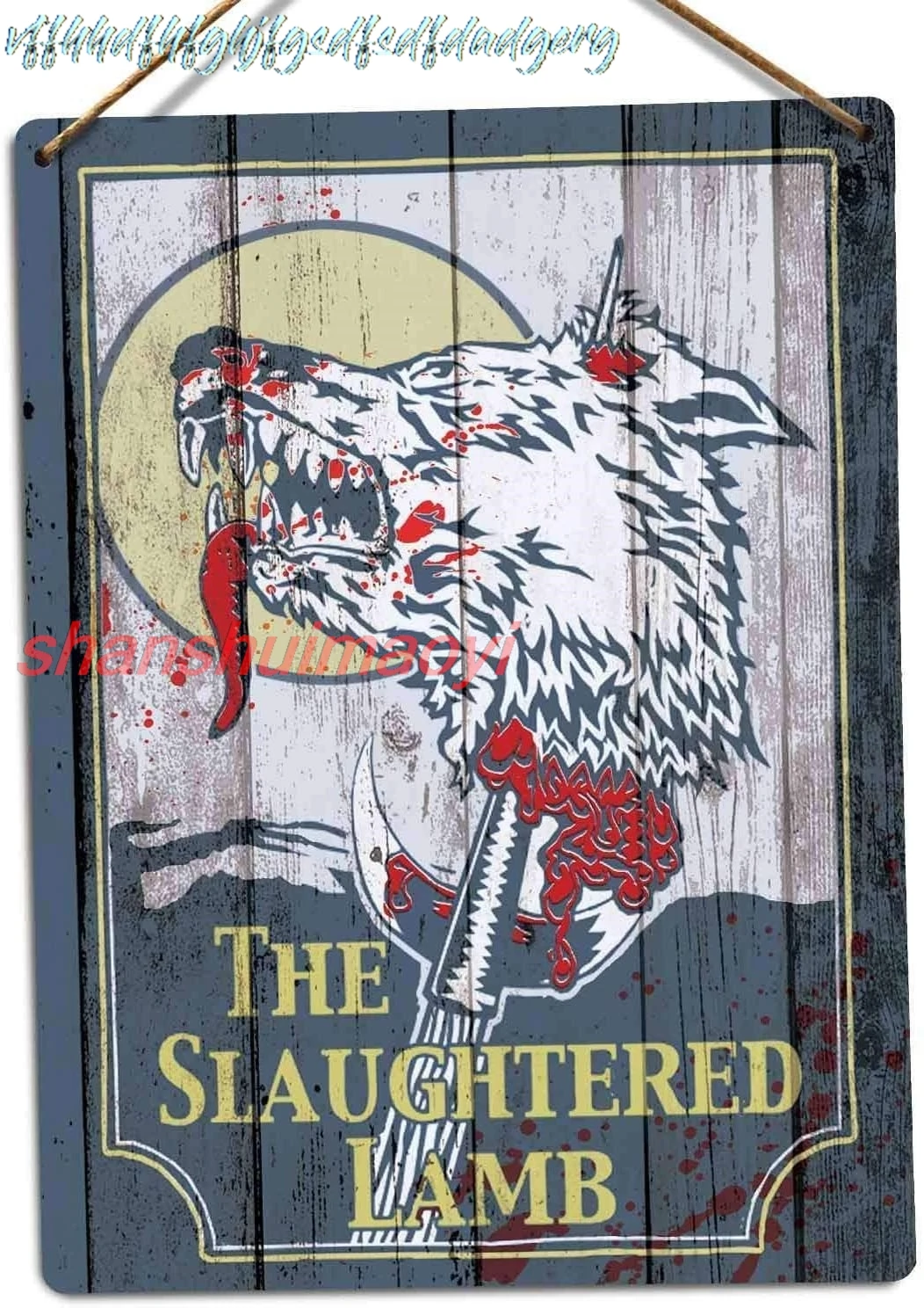 Toasted Merch Slaughtered Lamb Metal Wall Sign Plaque Art Replica Bar Pub Sign Werewolf 8X12 sign