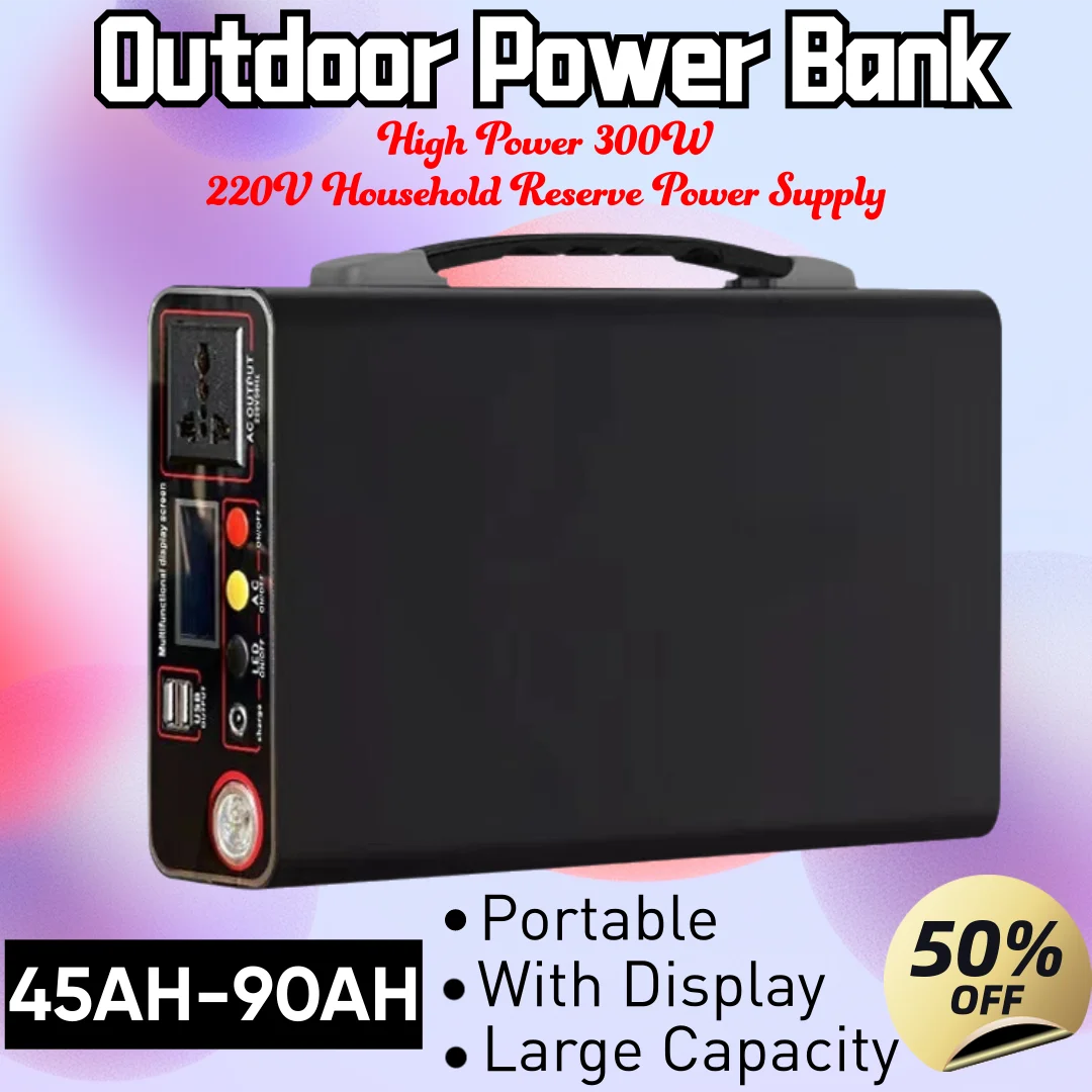 SUYIJIA Power Station 220V 300W, Power Bank luar ruangan 90000mAh portabel rumah berkemah Lifepo4 sistem listrik Generator isi ulang