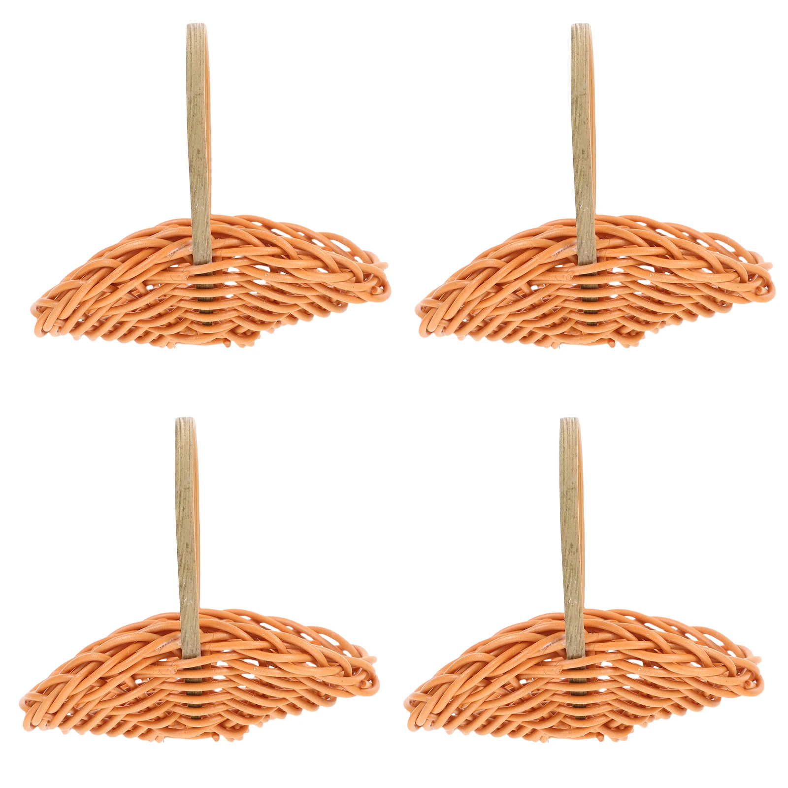 

4pcs Mini Woven Baskets Pp Bamboo Material Small Flower Basket For Accessories Wedding Party Garden Decor