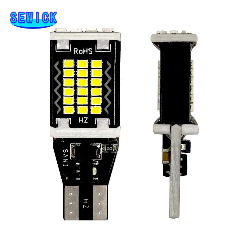 50Pcs W16W LED Bulbs Super Bright T15 921 912 WY16W Car Brake Lights High Quality Auto Backup Reverse Lamps White 12V
