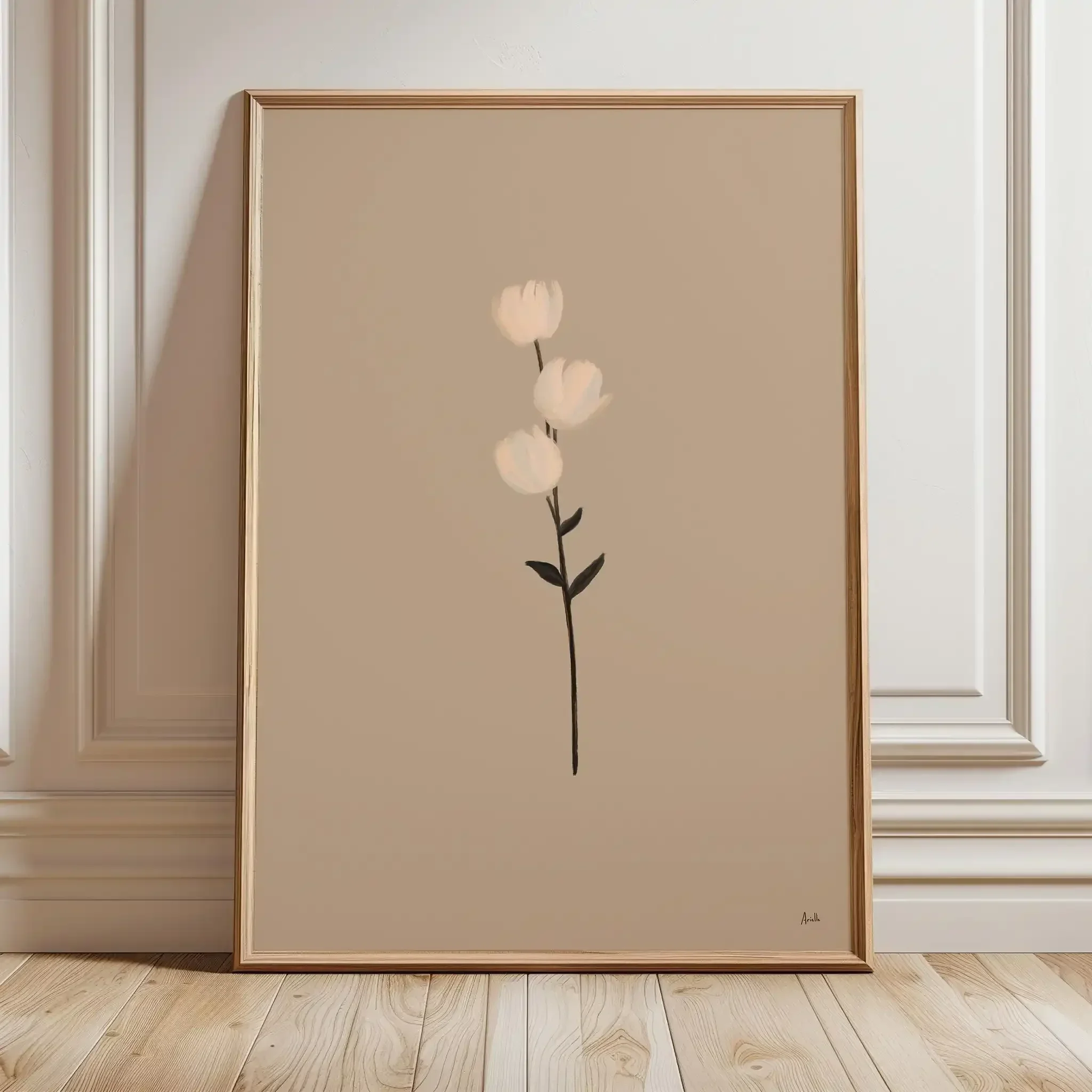 Minimalist Floral Print Vintage-Inspired Wall Art Terra Cotta Home Decor,Simple Home Decoration Painting Flowers Plants Poster