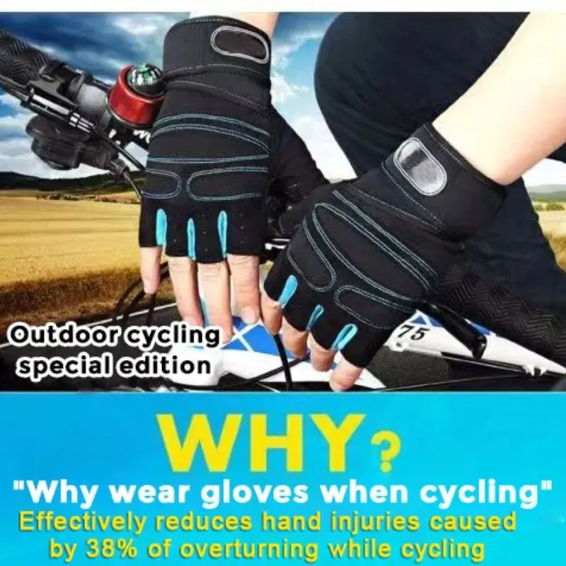 Cycling Gloves Gloves Half Finger Gloves Anti-Slip Shock-Absorbing Breathable Glove for Fitness Cycling Outdoor Sports Unisex