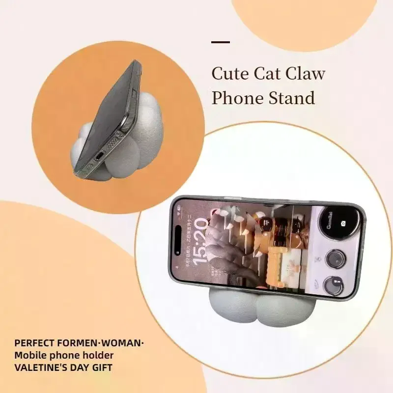 1 قطعة حامل الكرتون الهاتف الذكي لطيف القط باو حامل هاتف المحمول سطح المكتب زخرفة للهدايا دعم الهاتف