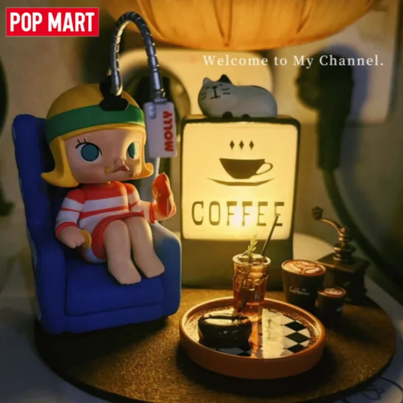 

POP MART A Boring Day With Molly Series Blind Box Mystery Box Kawaii Ornaments Figurines Home Decor Desktop Model Dolls