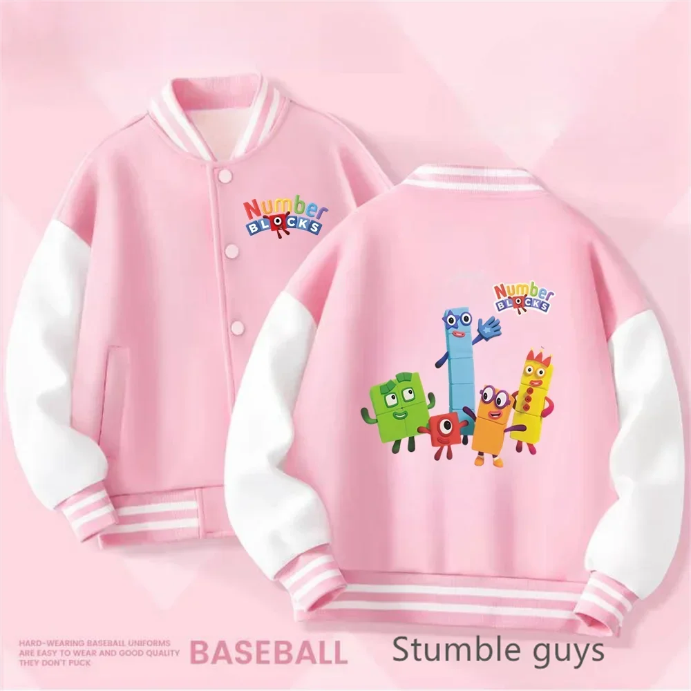 Numberblocks Digital building blocks   Boys & Girls 2-14 years old Thick Warm Coat Youth loose baseball uniform