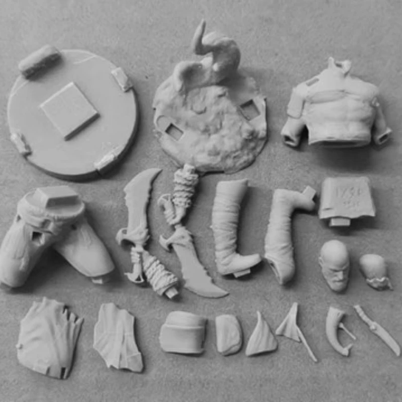 Kit de figurines en résine de guerrier chauve, échelle 1/24, jouets non assemblés et non peints