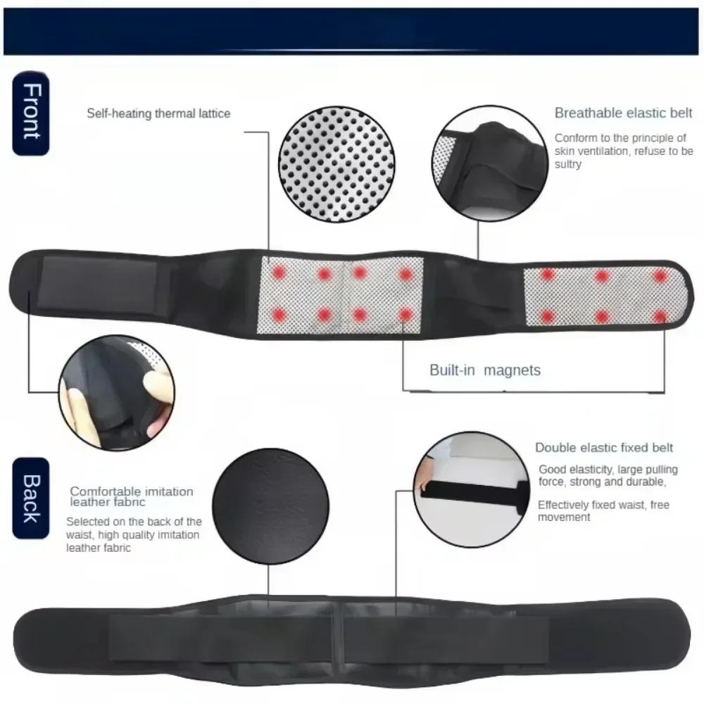 Adjustable Waist Tourmaline Self Heating Magnetic Therapy Back Waist Support Belt Lumbar Brace Massage Band Health Care