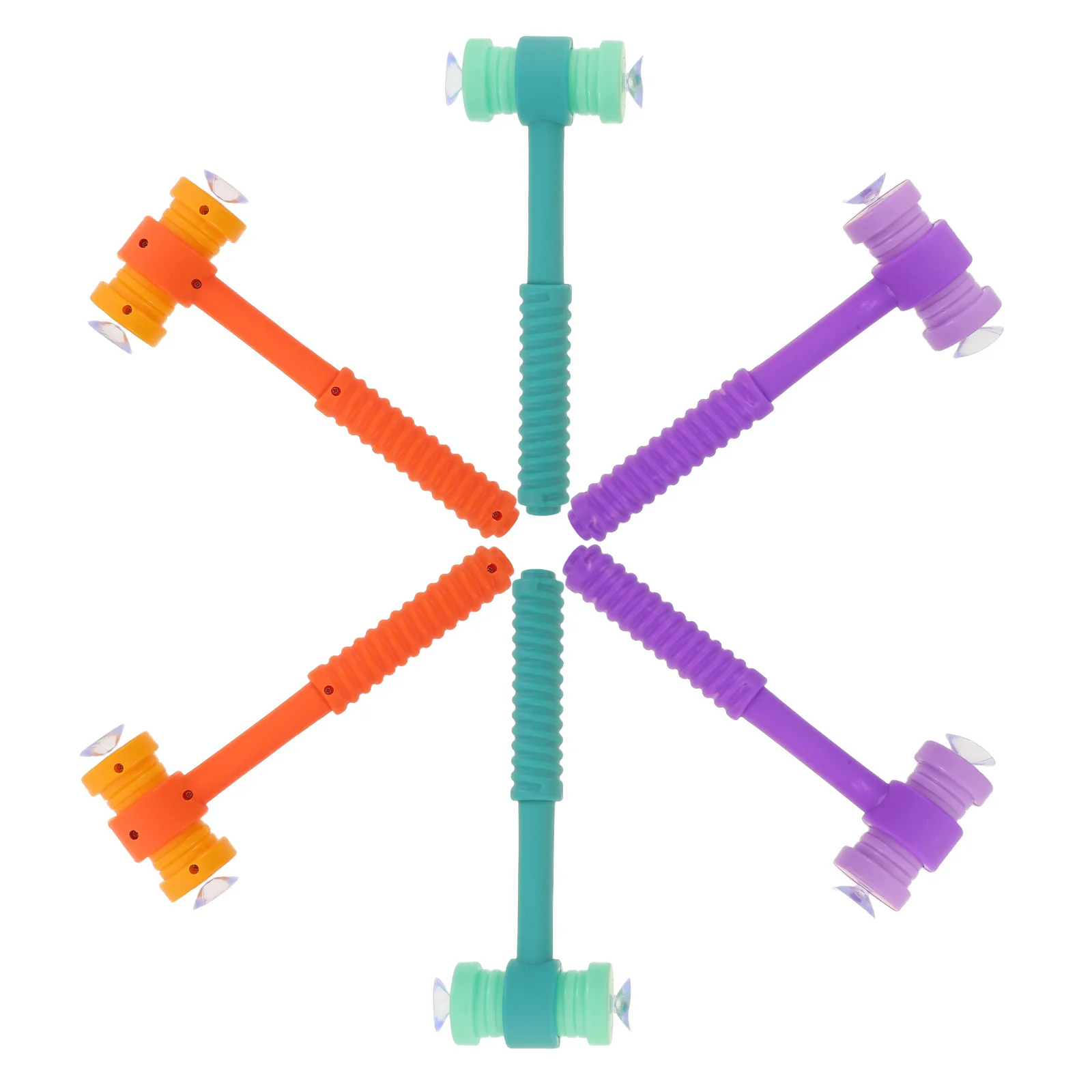 6pcs Kids Hammer Plastic Early Learning Pounding Game For Toddlers Reaction Training With Suction Cups - Montessori