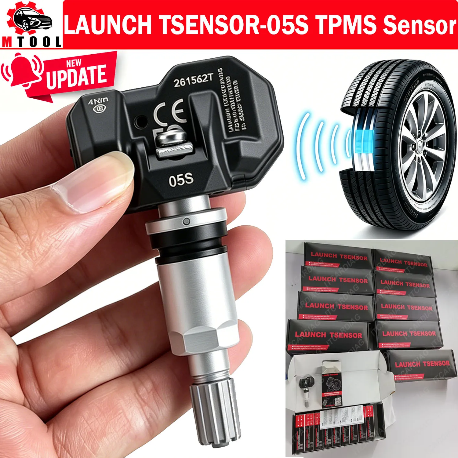 2026 Launch TSENSOR-05S TPMS Sensor LTR-05S RF Dual Frequency 315MHz 433MHz Universal Programm TPMS RF Sensor for Tire Pressure