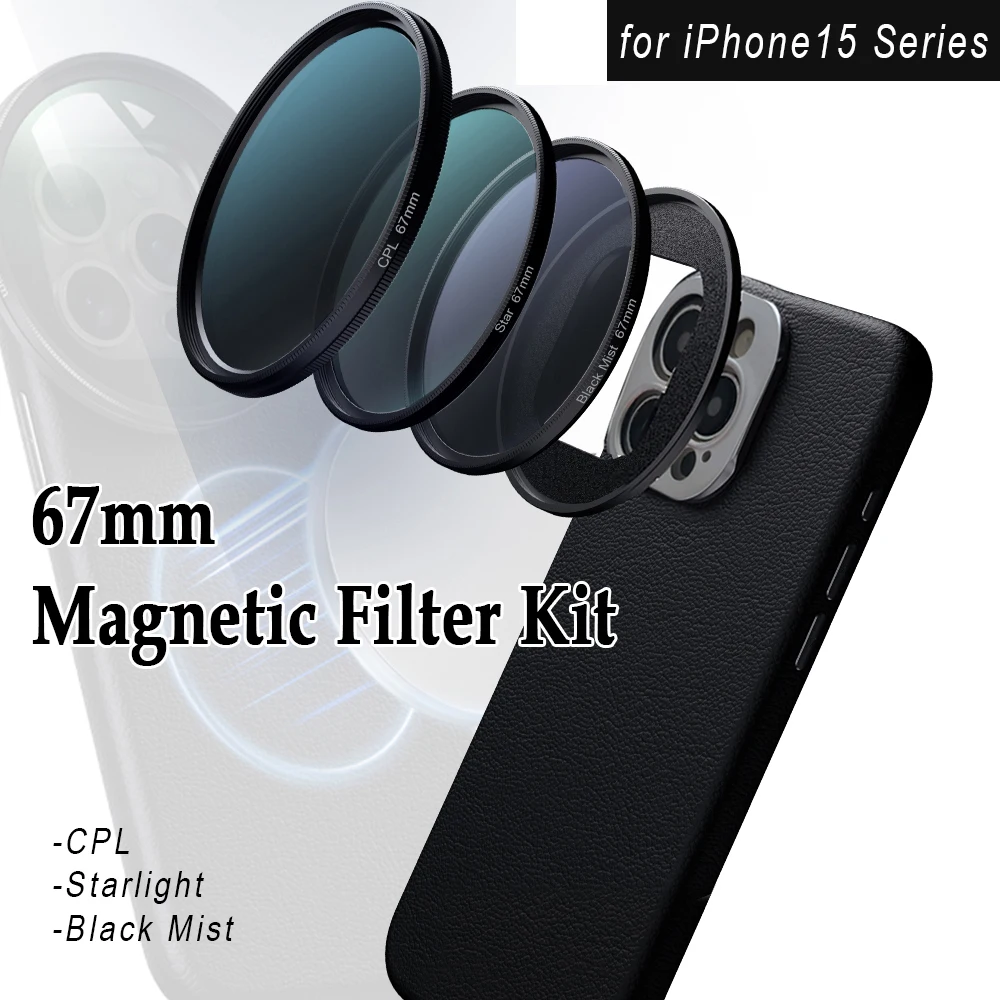 

Magnetic Phone Case iPhone 15 Series 67mm Magnetic Filter System CPL Starlight Black Mist Filter for Outdoor Photography Magsafe