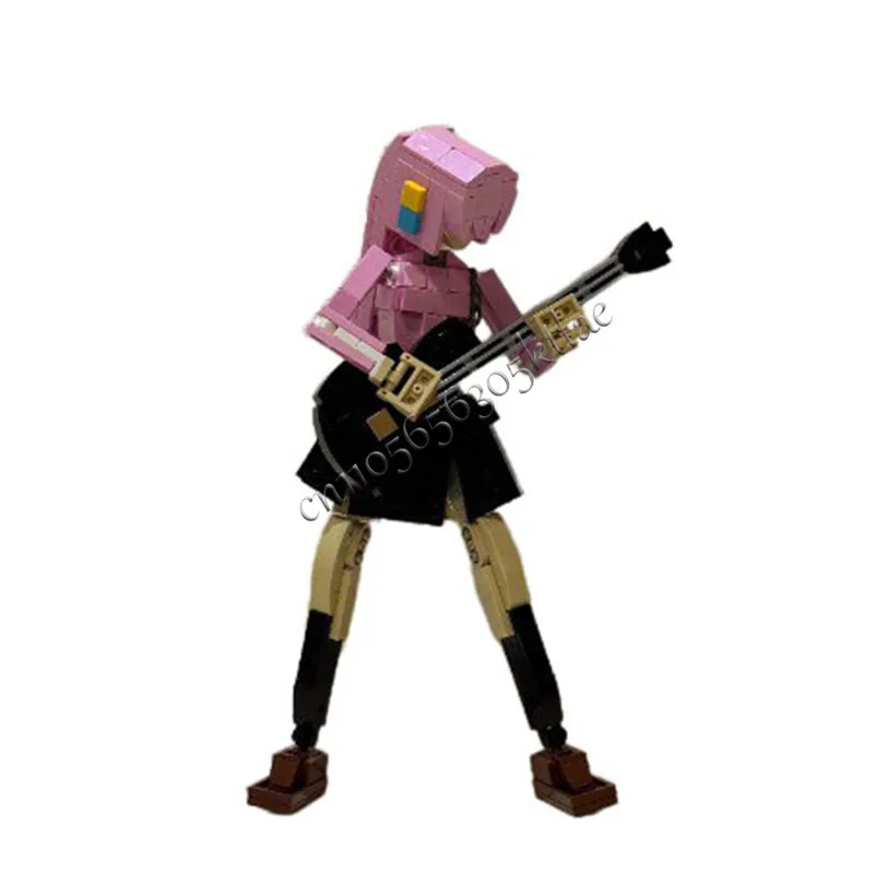 608 قطعة فتاة موسيقية رائجة البيع مع نموذج الغيتار وحدات اللبنات الاطفال الجمعية عرض اللعب مهرجان مفاجأة الهدايا