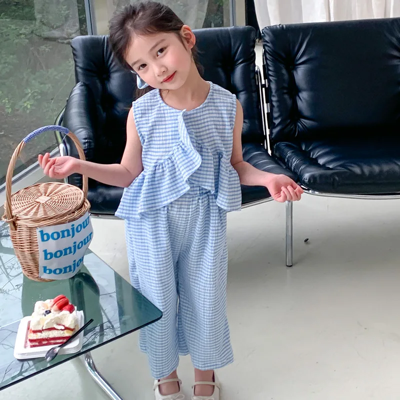 New Summer Style Fashionable Children's Outfit for Girls Cute Two Piece Set Sweet Style Kids Clothing