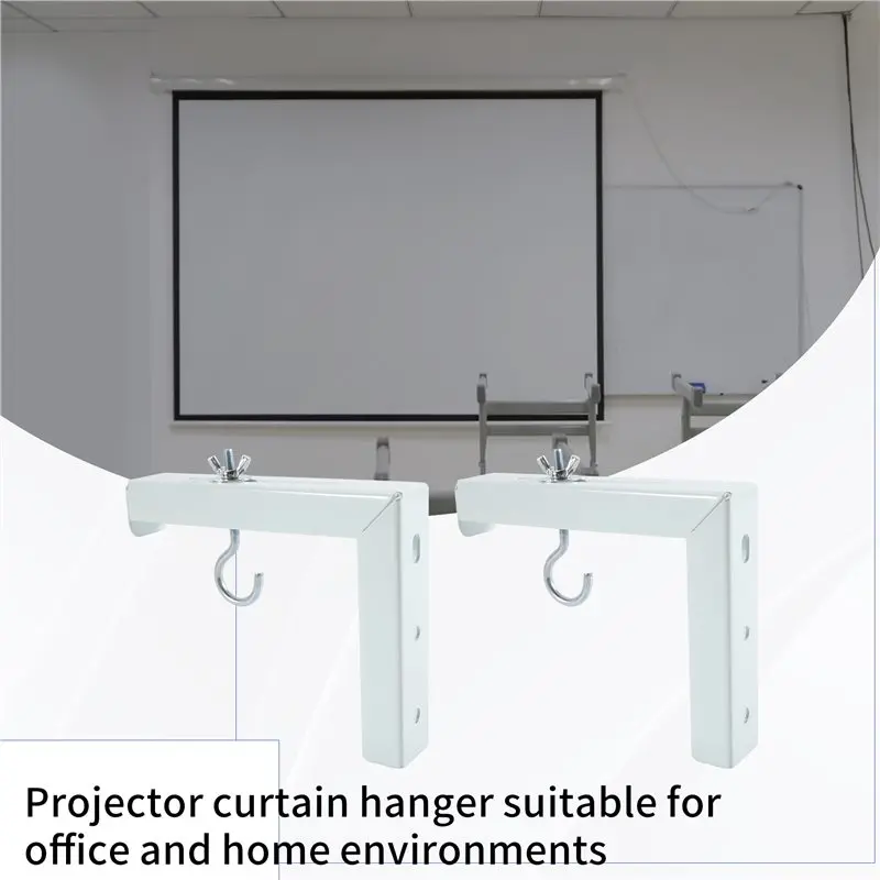 Stylish-2Pcs Projector Curtain Hanger Projector Screen L-Bracket Adjustable Extension Mount Stand Mounting Hanger Holder - view 3