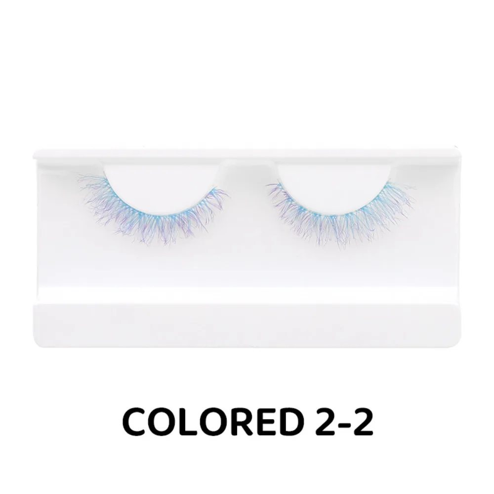 

1/3 Pairs Hot Blue Pink Colorful Eyelashes Fluffy Handmade Fake Lashes Natural Long Eye Lashes for Women Girls and COS
