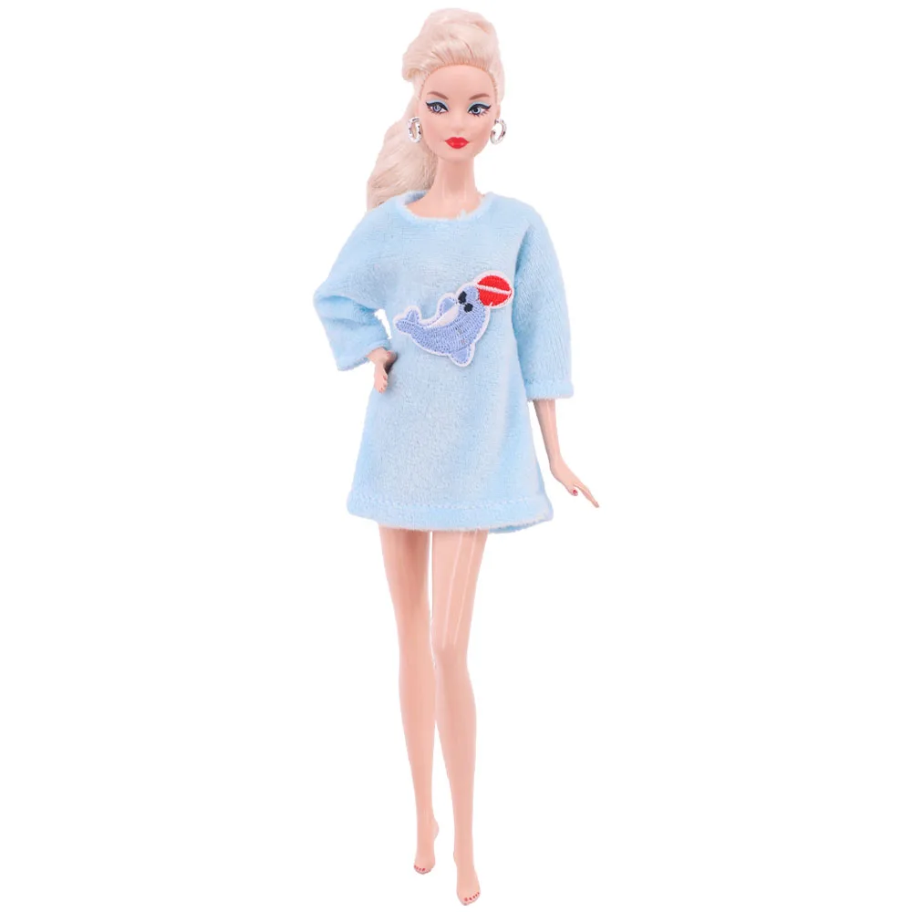 Padrão bonito curto da cor dos doces da camisola do luxuoso para o elfo grande de 30cm & 11.8 polegadas barbies boneca roupas acessórios feitos à