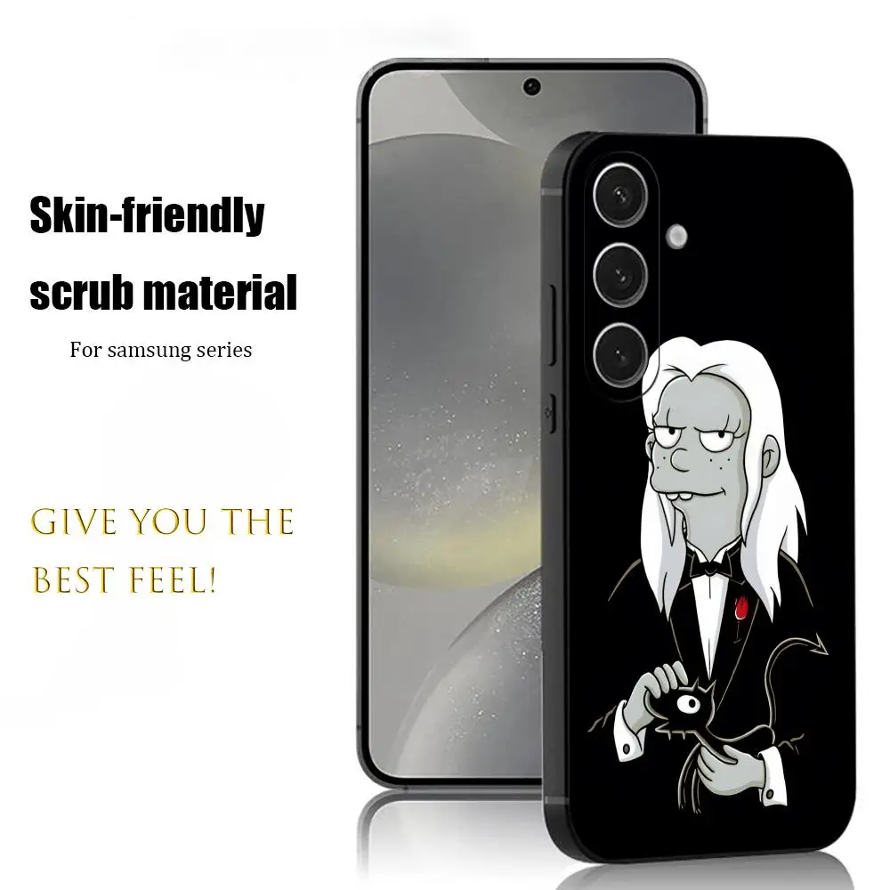 Luci disenchantment Anime Phone Case For Samsung Galaxy S26 S25 S24 S23 S22 S21 Plus Ultra Note20 Soft Black
