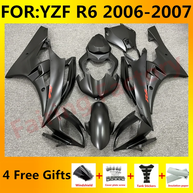 

NEW ABS Motorcycle Injection mold full Fairing Kit fit For YZF R6 2006 2007 YFZ-R6 06 07 Bodywork Fairings kits set black