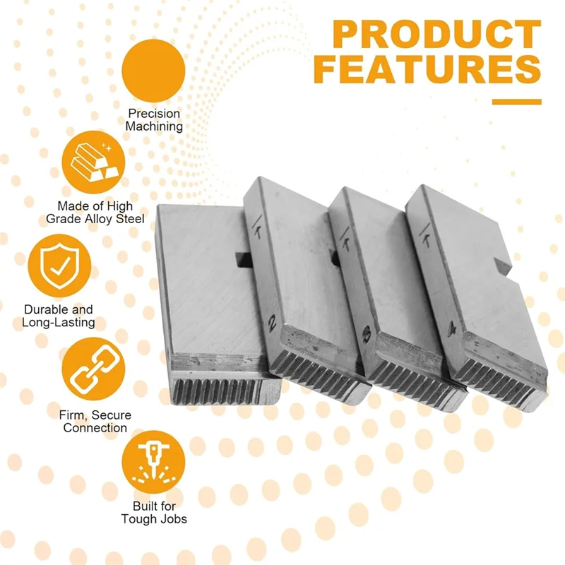 

ABZS, 4 шт., 47770, набор нарезков для труб для RIDGID, высокоскоростные резьбовые штампы для труб 1-2 дюйма, универсальный инструмент для нарезки насадок