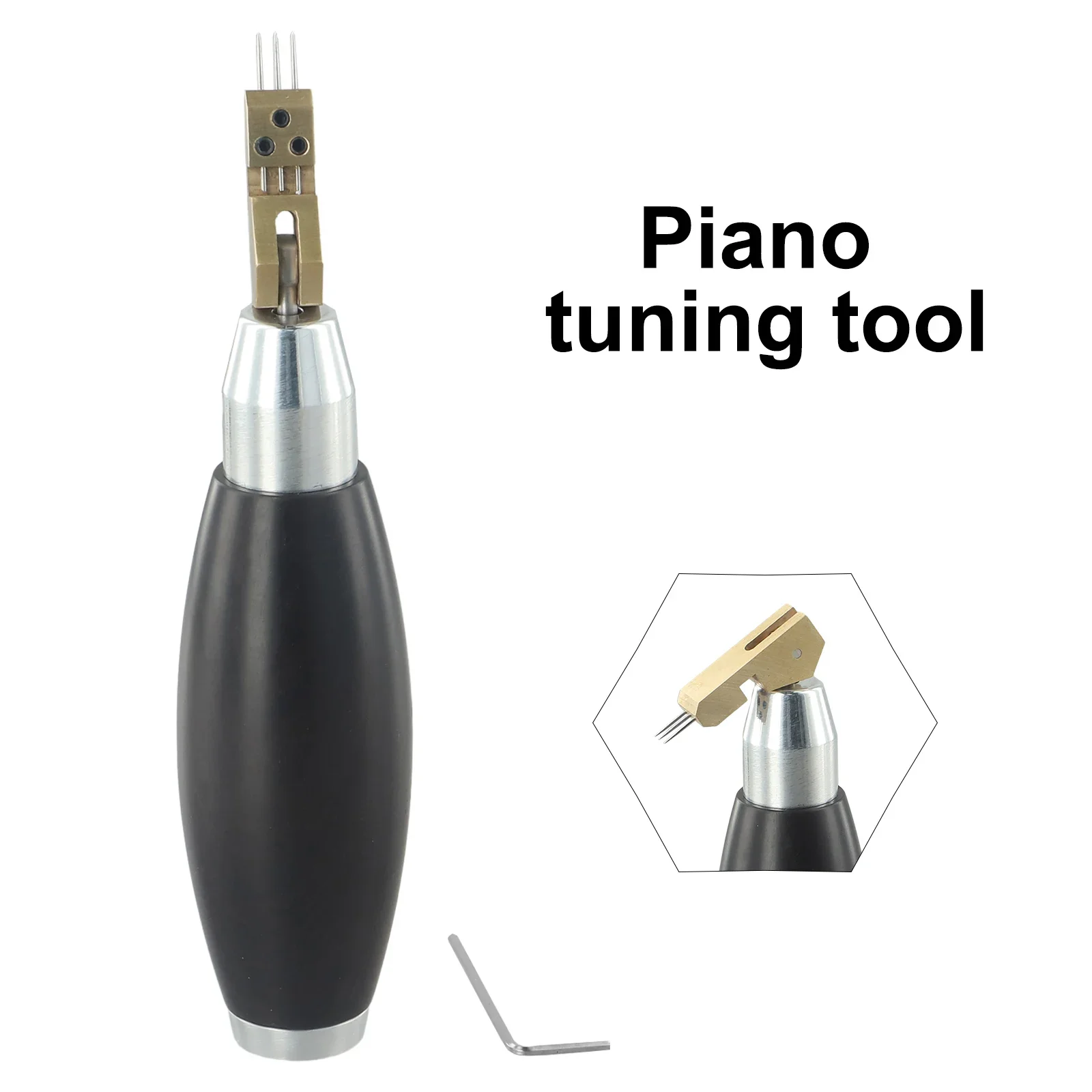 

Регулируемый инструмент для настройки с вращающейся головкой, 3 иглы для клавиатуры, удобная деревянная ручка