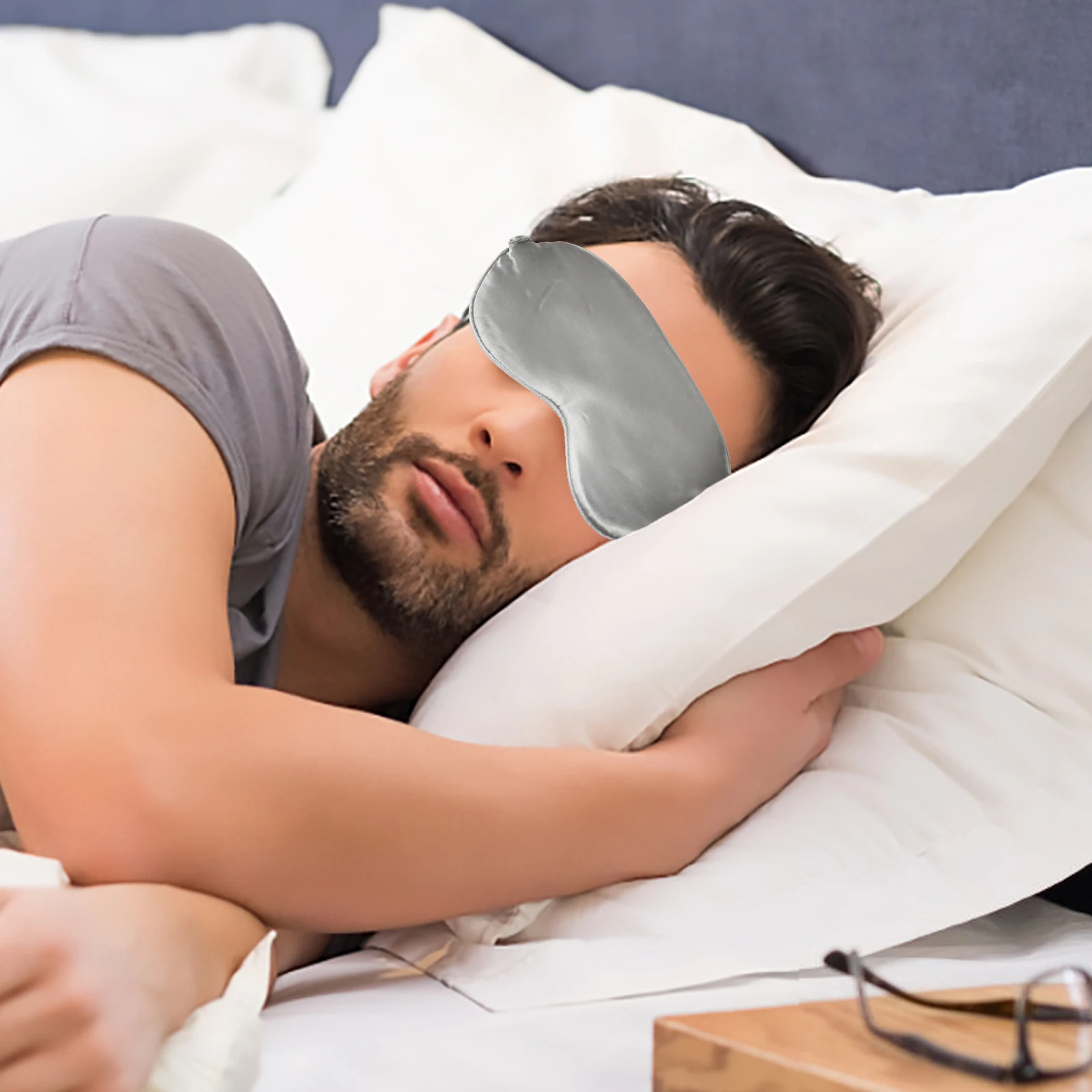 

3Pcs Travel Eyeshade Set Breathable Sleeping Mask with Hair Scrunchies Facial Skin Soothes Eyes Perfect for Jet Lag Night