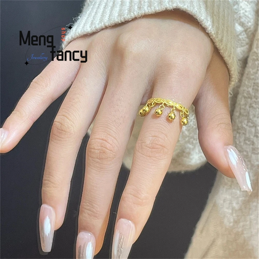

Wavy Tassel Lucky Bead Fashionable And Elegant Versatile And High - End Index Finger Ring Fashion Jewelry Exquisite Elegant Luxu