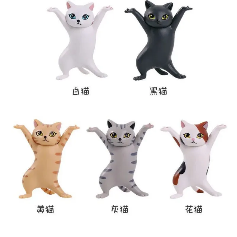 Enchanting catペンホルダー、かわいい装飾品は、創造的なトレンド、5個を保持できます