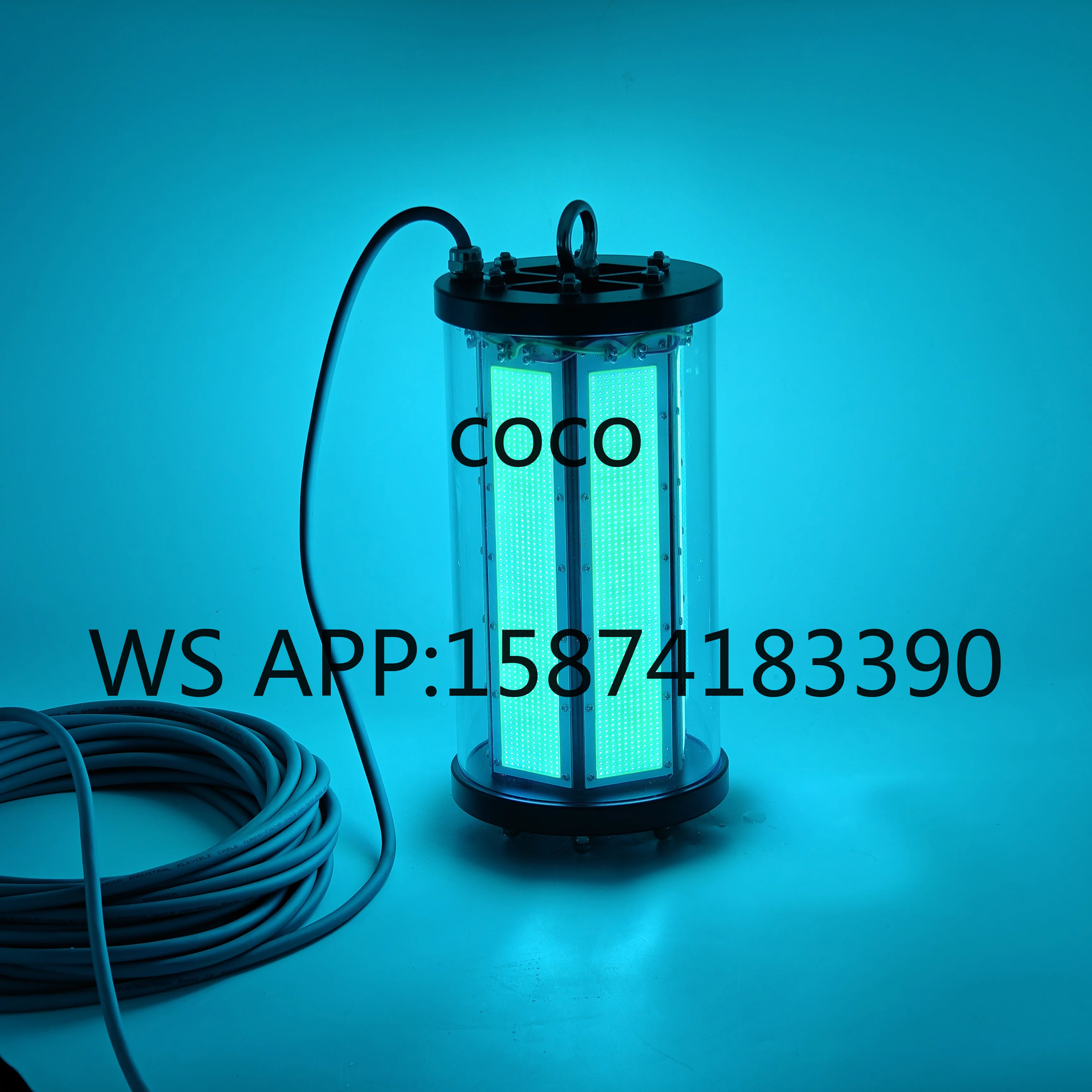 Underwater LED Fishing Torch, 2400W High Power UV Blue Light Lamp for Fish Farming and Bottom Fishing