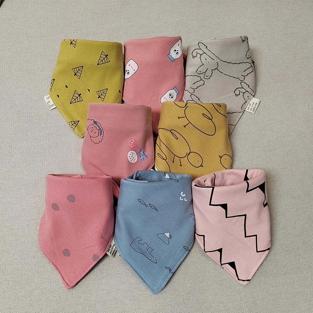 8 Pieces Baby Bibs Bandana Triangle Cotton Soft Infant Feeding Burp Cloth Newborn Teething Slaiva Towel Boy Girl Accessories