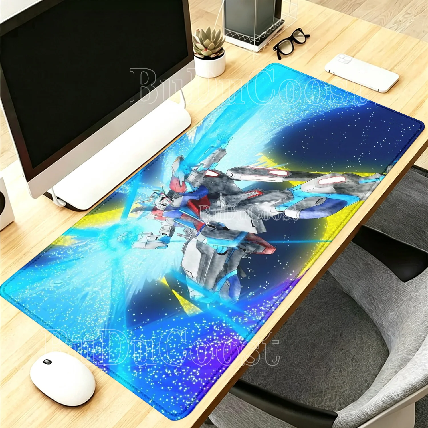 Strike Gundam GAT-X105S Mouse Pad Anime Gaming Computer Keyboard Mousepad Office HD printing overlock XXL Non-slip base Desk Mat