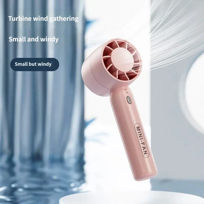 Summer Mini Handheld Fan USB Rechargeable Portable High-speed Motor Small Desktop Stand Turbo Fan for Travel Outdoor Activeity