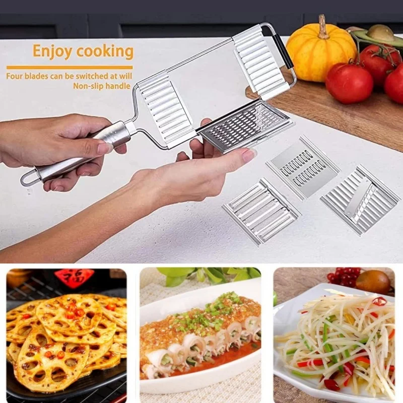 

Stainless Steel Shredder Cutter Vegetable Grater Portable Manual Vegetable Slicer Easy Clean Multi Purpose Kitchen Accesories