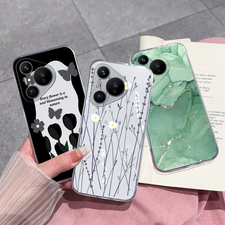 Case For Huawei Pura 70 Pro Ultra Gradient Color Clear Phone Cover For Pura70 70Pro 70Ultra Soft Silicone Anti Drop Back Cover